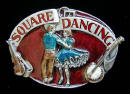Colored Square Dancing BElt Buckle