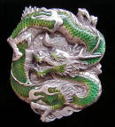 Colored Serpentlike Chinese Dragon Belt Buckle