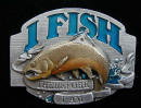 Colored I Fish Therefore I Am Belt Buckle