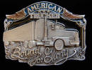 Colored American Trucker Bound For Glory Belt Buckle